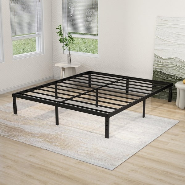 NNV 14" 3500 lbs Heavy Duty Bed Frame, Duty Steel Slat Metal Bed Frame